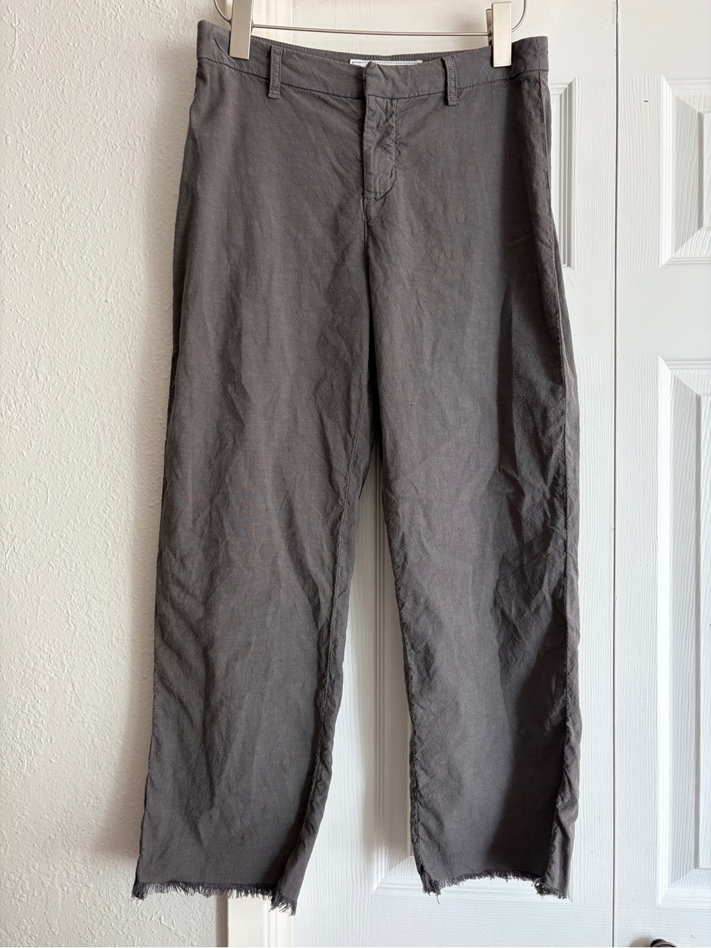 Frank & Eileen Kinsale Italian Performance Pant raw hem Cotton grey size 8